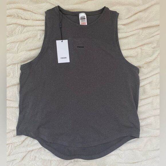 NWT Gymshark Flex tank top Charcoal/Black large BRAND NEW - Picture 3 of 5